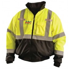 Wind & Water Proof, Insulated, Hiviz Rain Bomber Jacket WBLWHVZJKT