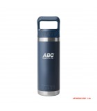 YETI Rambler 18oz Water Bottle with Color-Matched Straw Cap WBLWYTR18CSB
