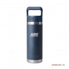 YETI Rambler 18oz Water Bottle with Color-Matched Straw Cap WBLWYTR18CSB